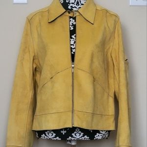 Mustard faux suede jacket
